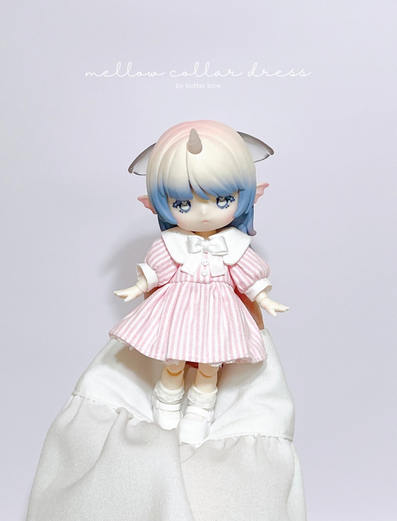 mellow collar dress(Petit) #8 - 1/12ドール・ブラインドドール用ワンピース
