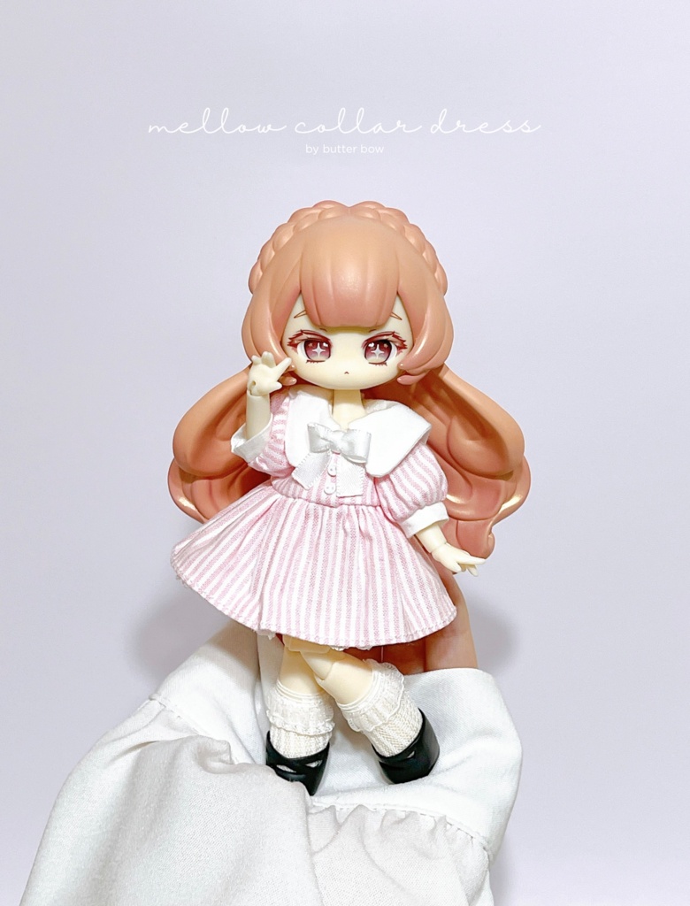 mellow collar dress(Petit) #8 - 1/12ドール・ブラインドドール用ワンピース