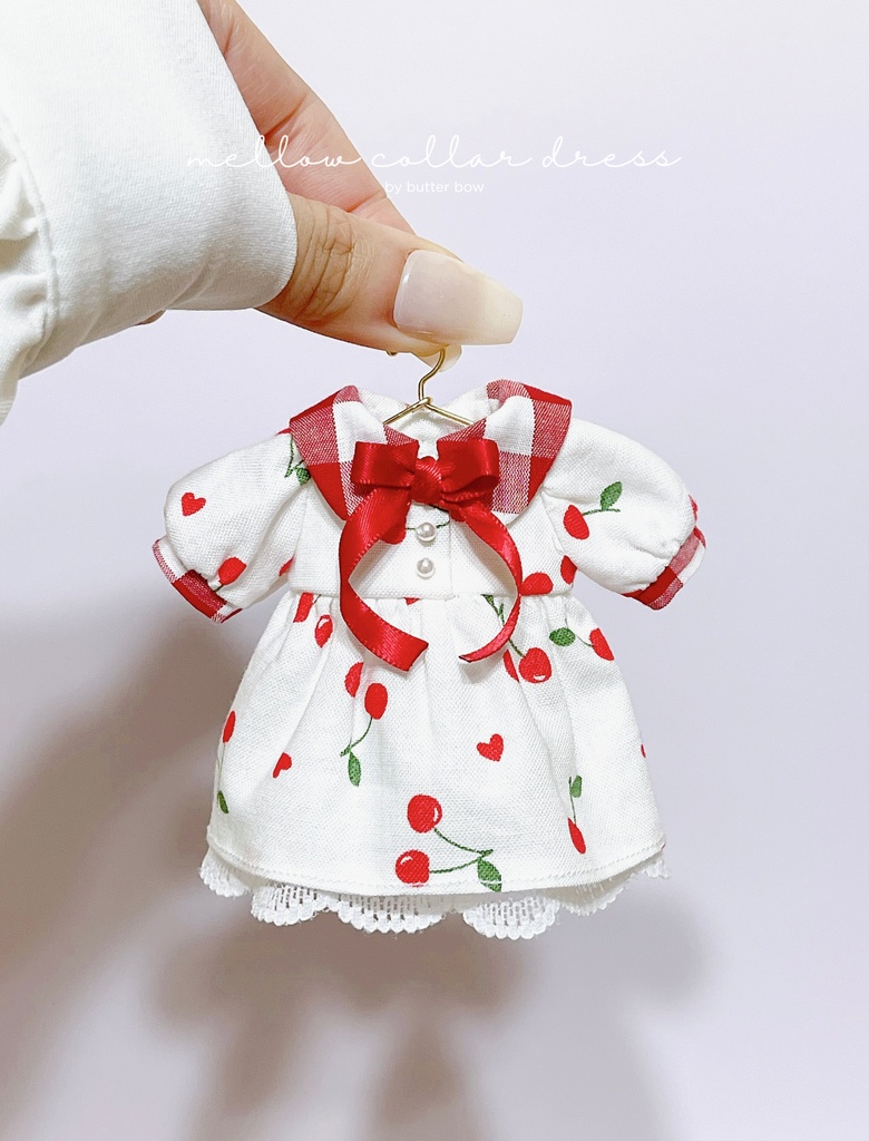 mellow collar dress(Curvy) #2 - ボニーバニー6・小1/6ブラインドドール用ワンピース