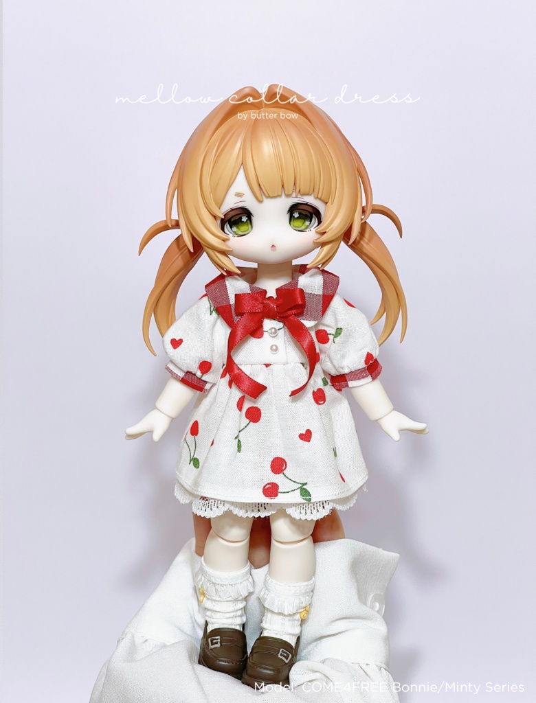 mellow collar dress(Curvy) #2 - ボニーバニー6・小1/6ブラインドドール用ワンピース