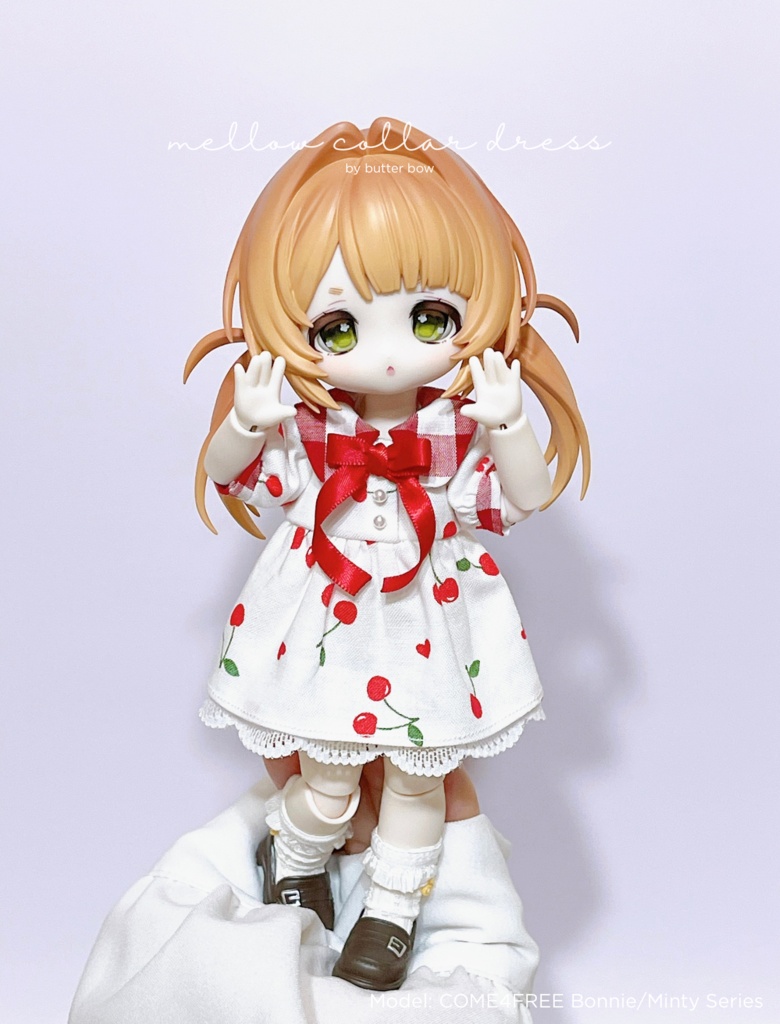 mellow collar dress(Curvy) #2 - ボニーバニー6・小1/6ブラインドドール用ワンピース