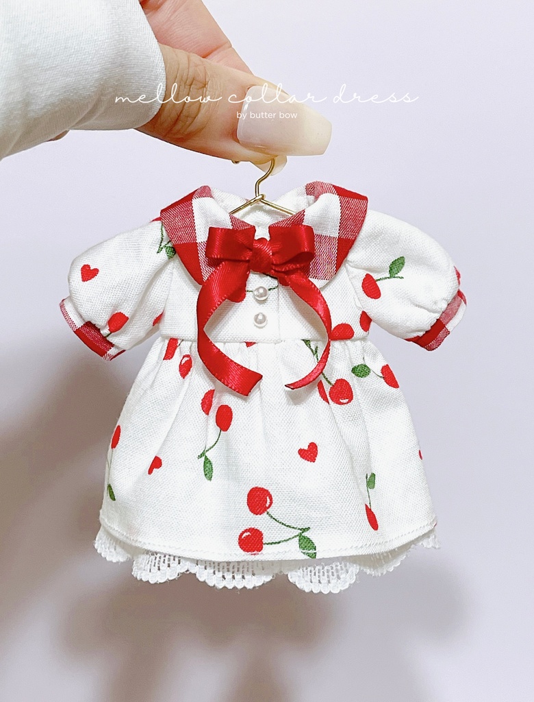 mellow collar dress(Curvy) #2 - ボニーバニー6・小1/6ブラインドドール用ワンピース