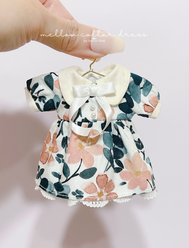 mellow collar dress(Curvy) #3 - ボニーバニー6・小1/6ブラインドドール用ワンピース