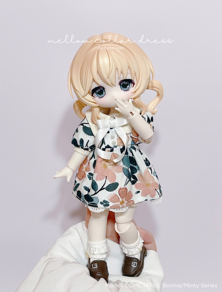 mellow collar dress(Curvy) #3 - ボニーバニー6・小1/6ブラインドドール用ワンピース