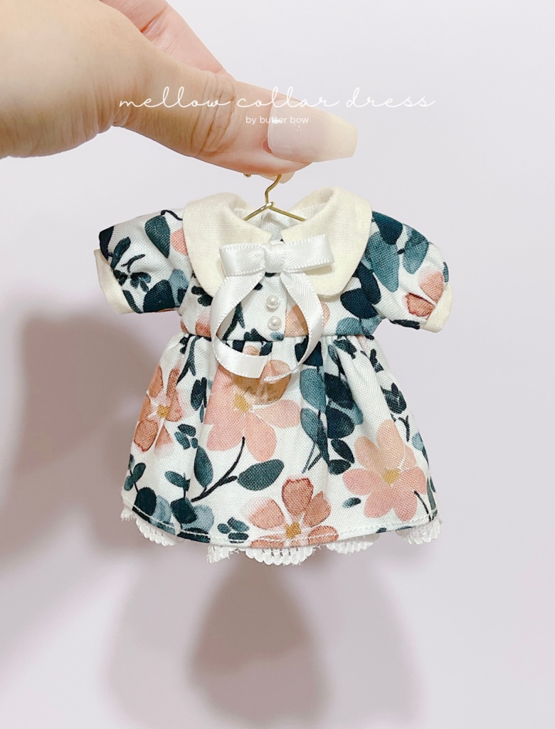 mellow collar dress(Curvy) #3 - ボニーバニー6・小1/6ブラインドドール用ワンピース
