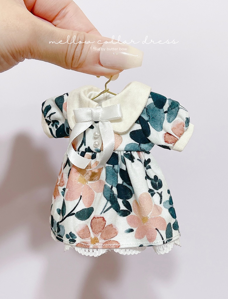 mellow collar dress(Curvy) #3 - ボニーバニー6・小1/6ブラインドドール用ワンピース