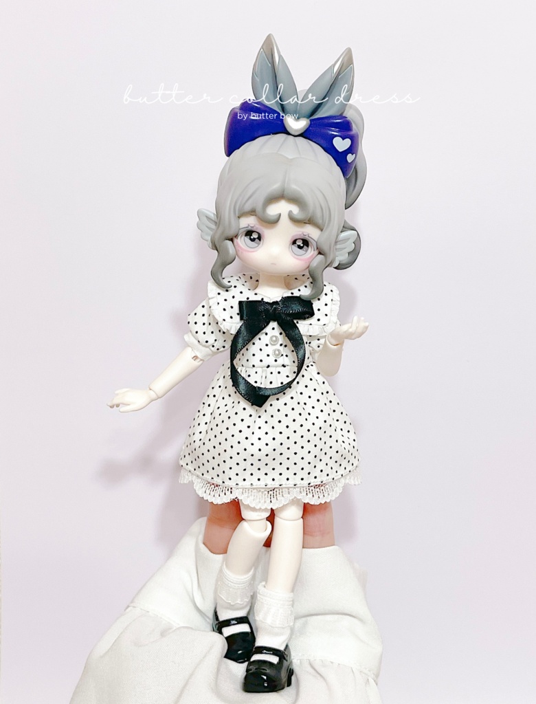 butter collar dress(Regular/Tall) #1 - 1/8 1/12(高身長)ブラインドドール用ワンピース