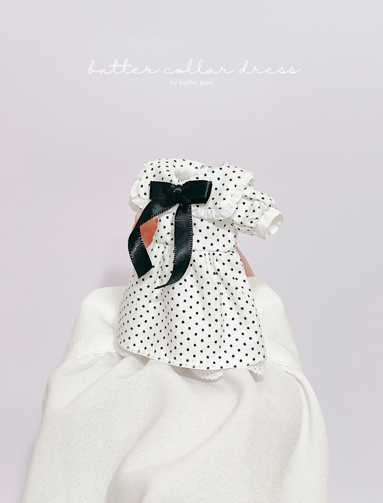butter collar dress(Regular/Tall) #1 - 1/8 1/12(高身長)ブラインドドール用ワンピース