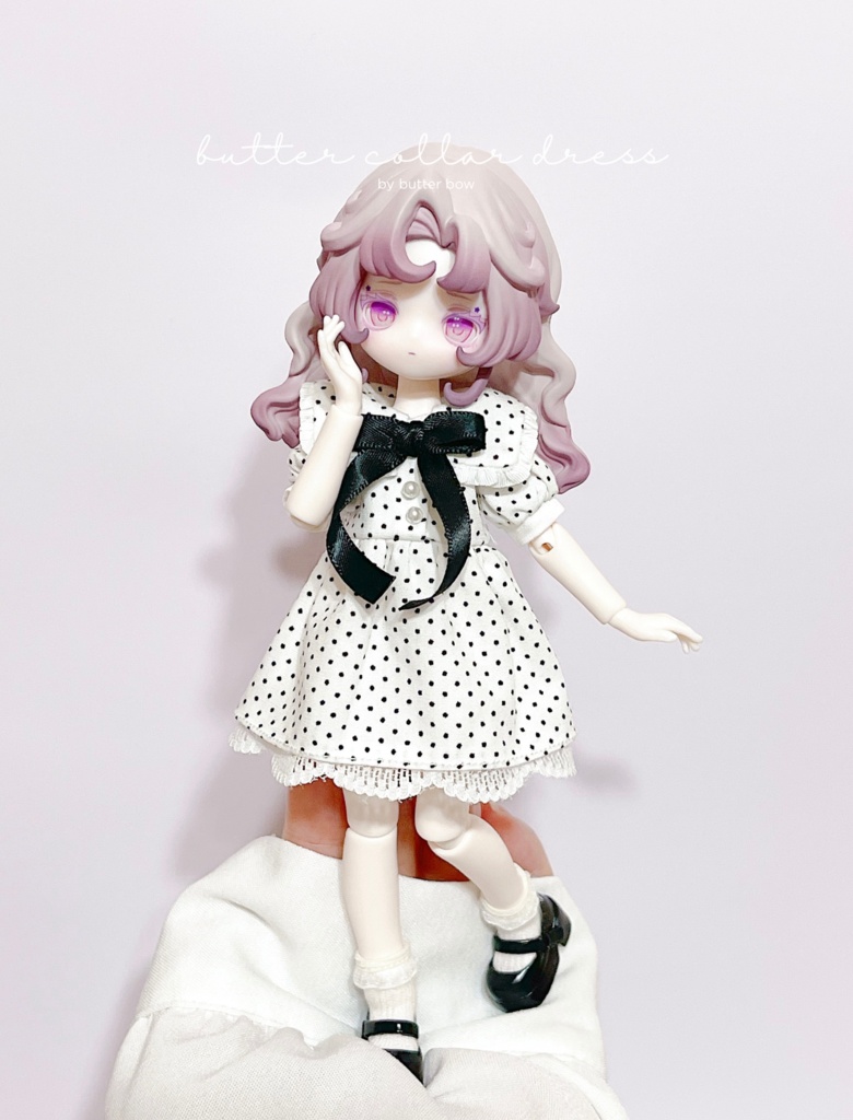 butter collar dress(Regular/Tall) #1 - 1/8 1/12(高身長)ブラインドドール用ワンピース