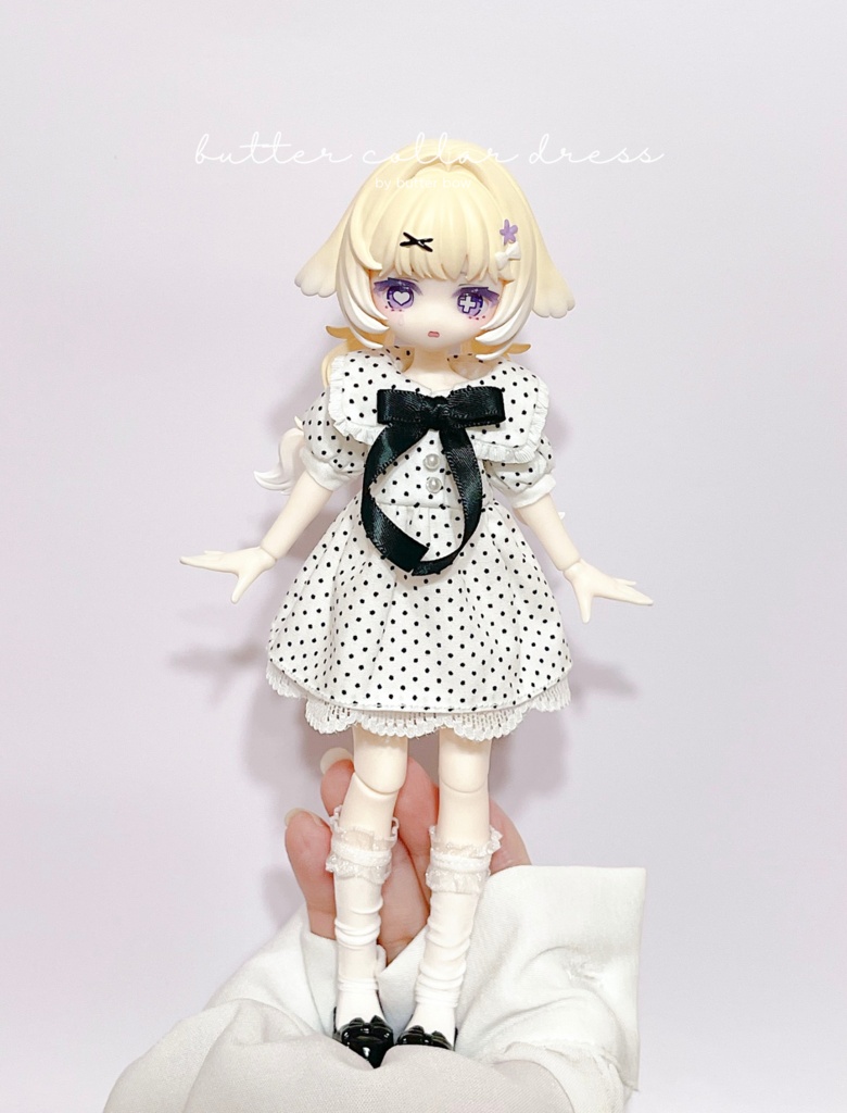 butter collar dress(Regular/Tall) #1 - 1/8 1/12(高身長)ブラインドドール用ワンピース