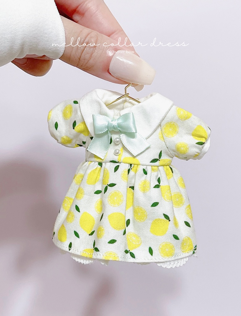 mellow collar dress(Curvy) #4 - ボニーバニー6・小1/6ブラインドドール用ワンピース