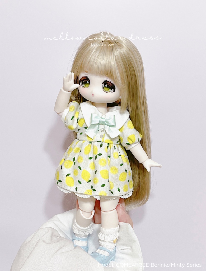 mellow collar dress(Curvy) #4 - ボニーバニー6・小1/6ブラインドドール用ワンピース