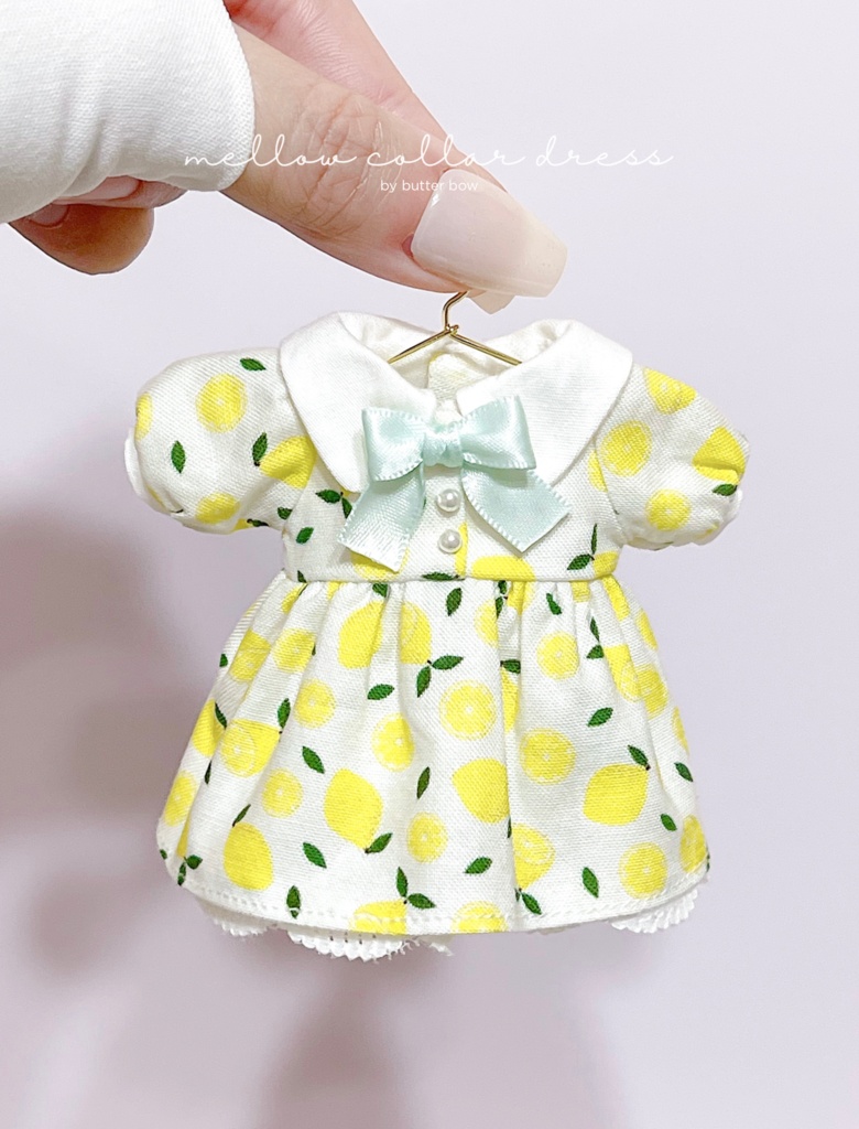 mellow collar dress(Curvy) #4 - ボニーバニー6・小1/6ブラインドドール用ワンピース