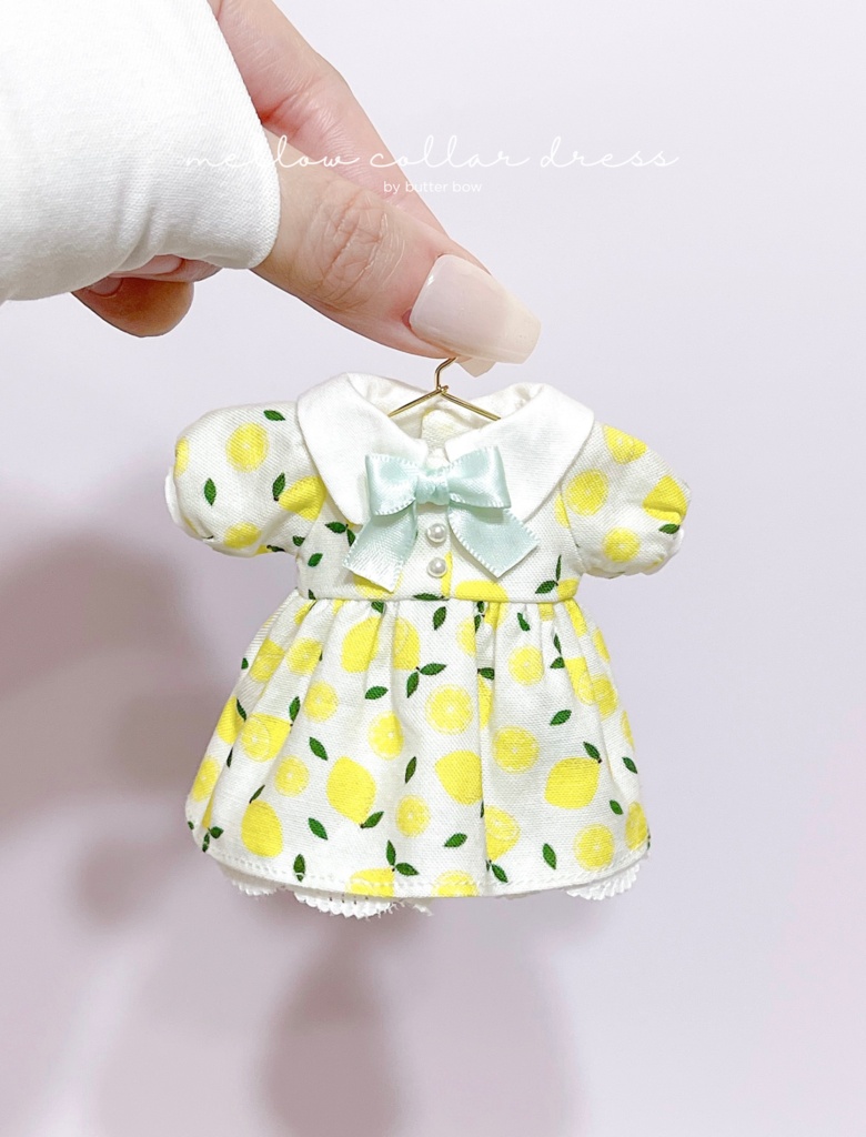 mellow collar dress(Curvy) #4 - ボニーバニー6・小1/6ブラインドドール用ワンピース