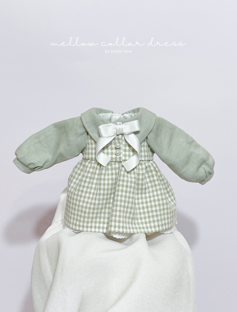 mellow collar dress(Curvy) #5 - ボニーバニー6・小1/6ブラインドドール用ワンピース