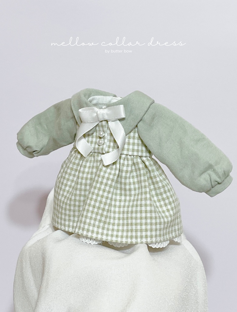 mellow collar dress(Curvy) #5 - ボニーバニー6・小1/6ブラインドドール用ワンピース