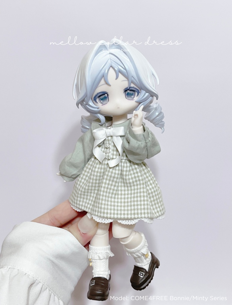 mellow collar dress(Curvy) #5 - ボニーバニー6・小1/6ブラインドドール用ワンピース