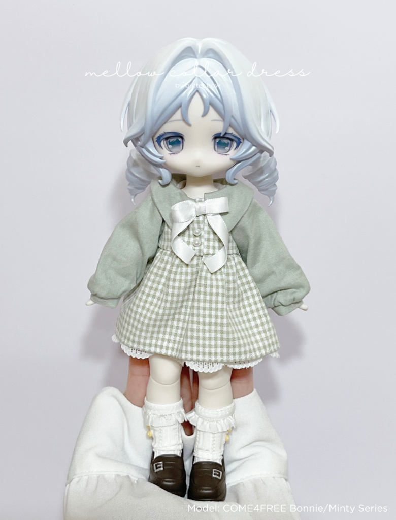 mellow collar dress(Curvy) #5 - ボニーバニー6・小1/6ブラインドドール用ワンピース