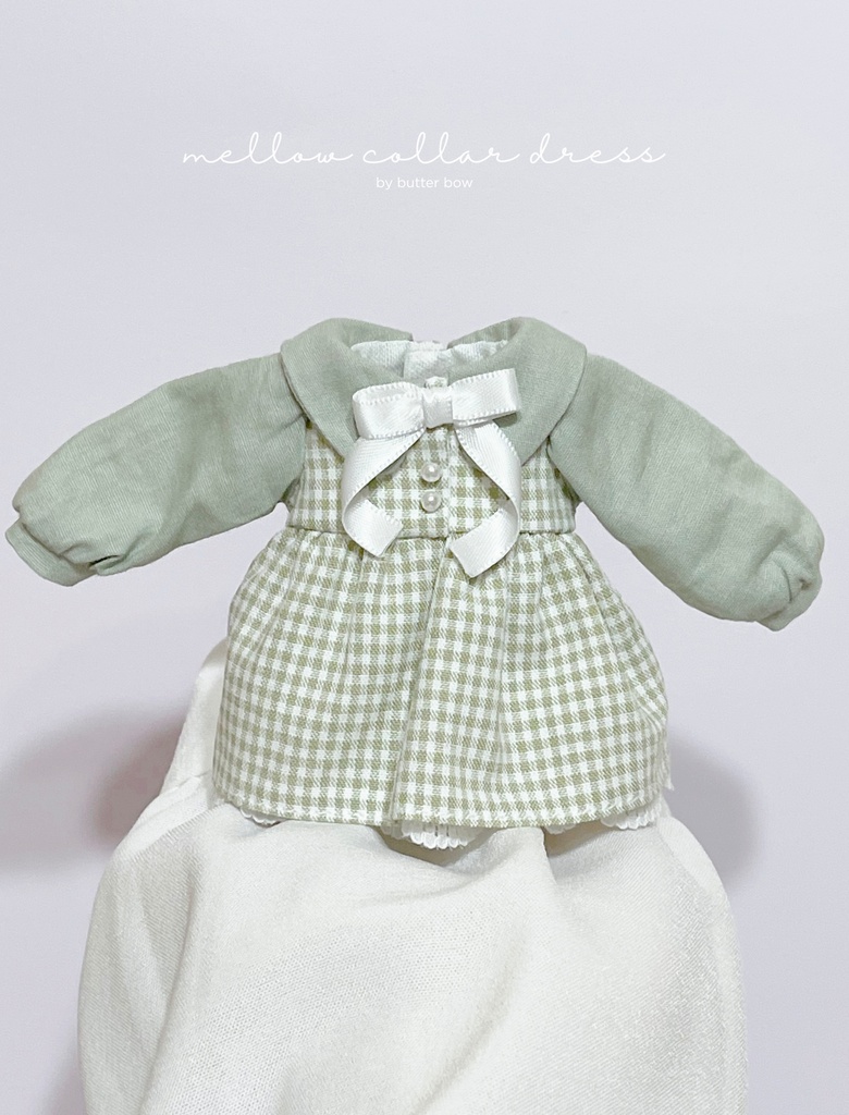 mellow collar dress(Curvy) #5 - ボニーバニー6・小1/6ブラインドドール用ワンピース