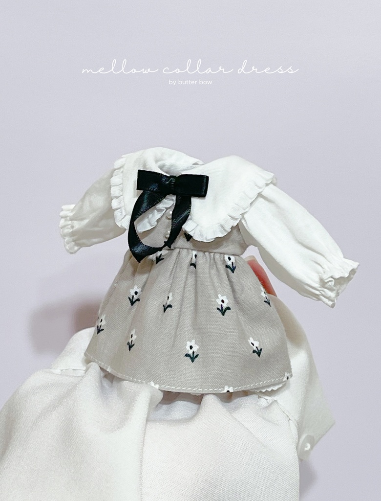 mellow collar dress(Curvy) #6 - ボニーバニー6/7・小1/6ブラインドドール用ワンピース