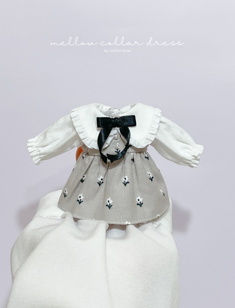 mellow collar dress(Curvy) #6 - ボニーバニー6/7・小1/6ブラインドドール用ワンピース