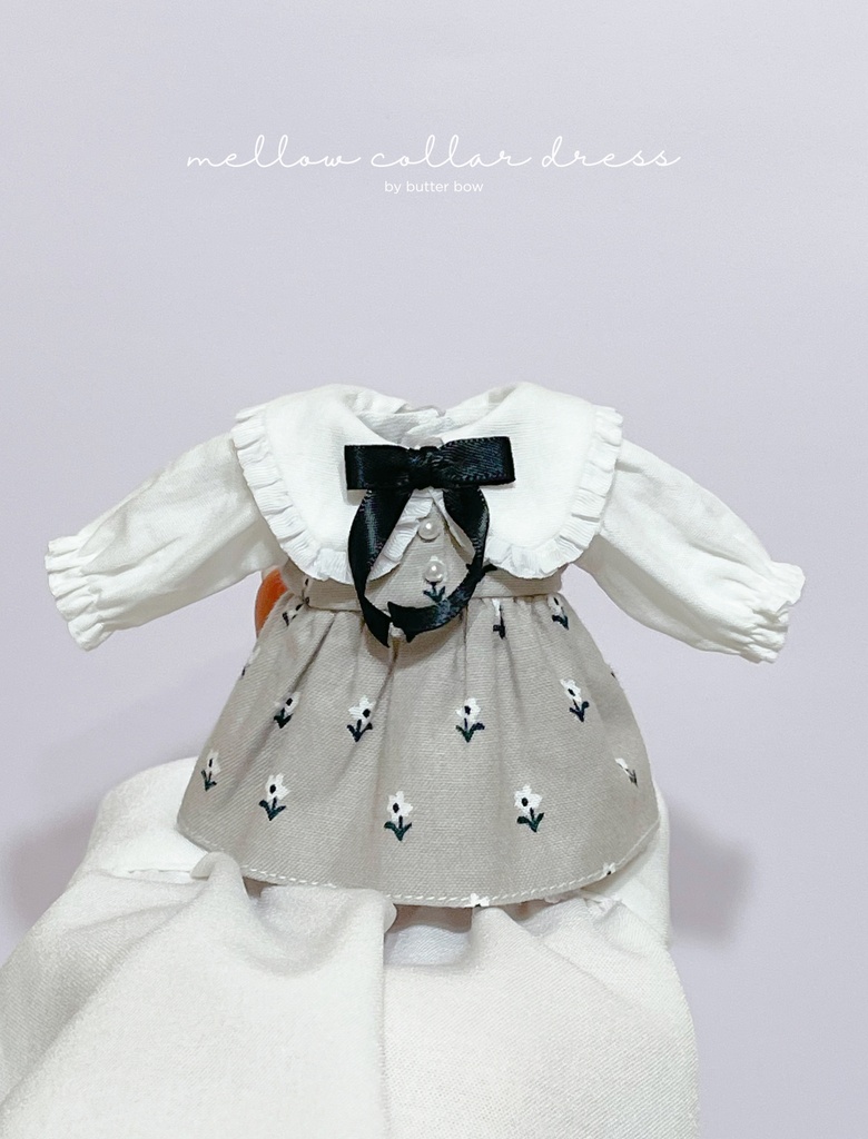 mellow collar dress(Curvy) #6 - ボニーバニー6/7・小1/6ブラインドドール用ワンピース