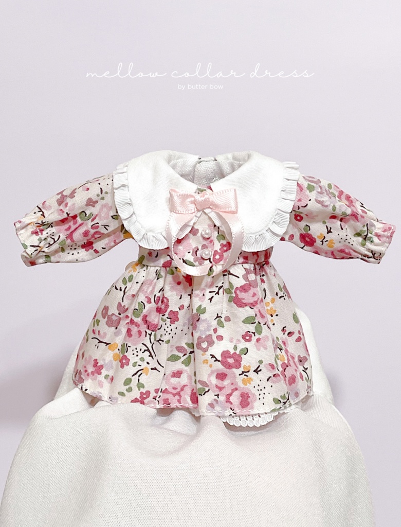 mellow collar dress(Curvy) #7 - ボニーバニー6/7・小1/6ブラインドドール用ワンピース