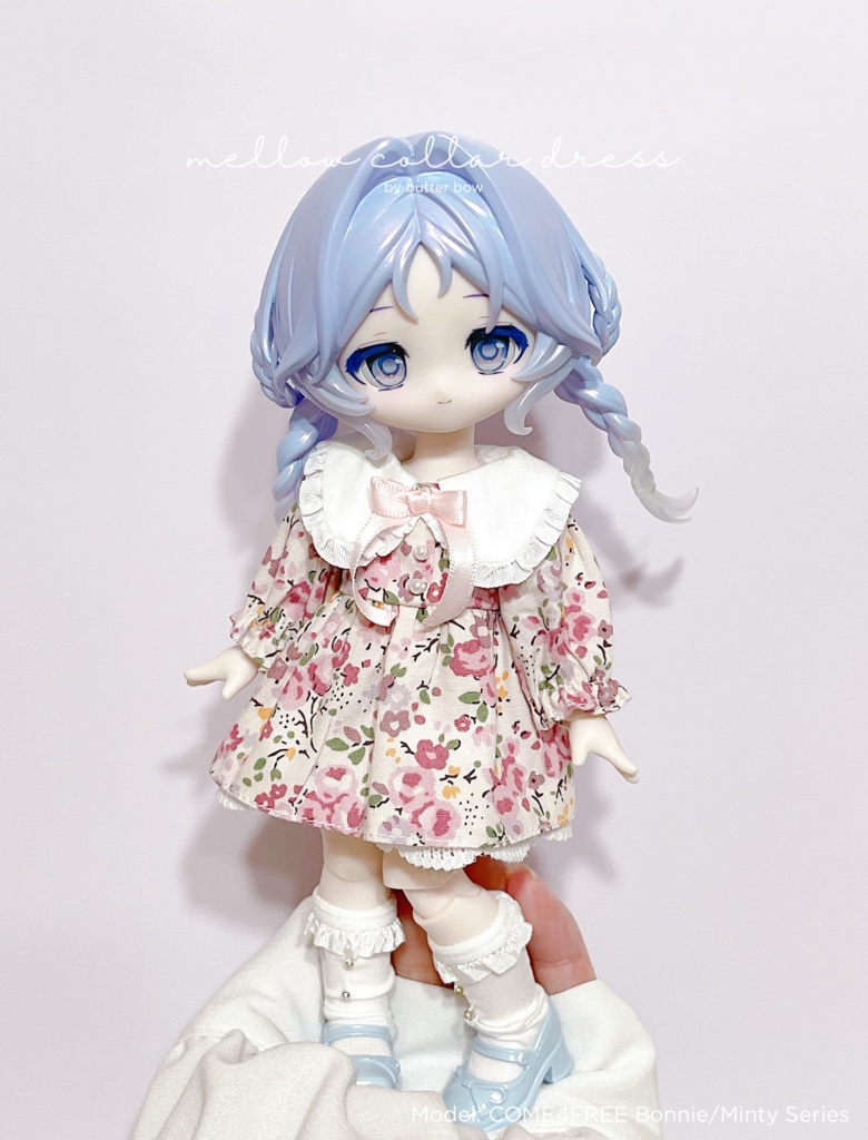 mellow collar dress(Curvy) #7 - ボニーバニー6/7・小1/6ブラインドドール用ワンピース
