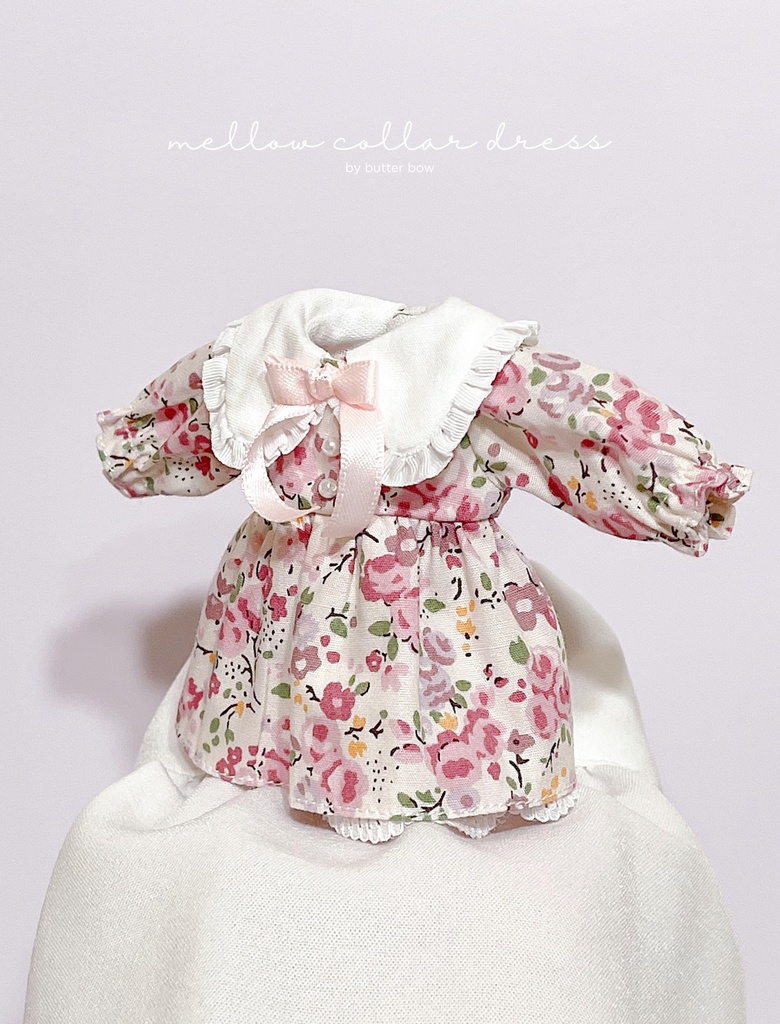 mellow collar dress(Curvy) #7 - ボニーバニー6/7・小1/6ブラインドドール用ワンピース