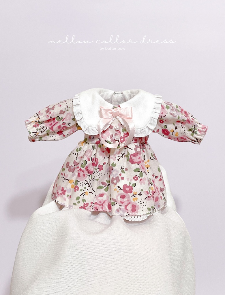 mellow collar dress(Curvy) #7 - ボニーバニー6/7・小1/6ブラインドドール用ワンピース