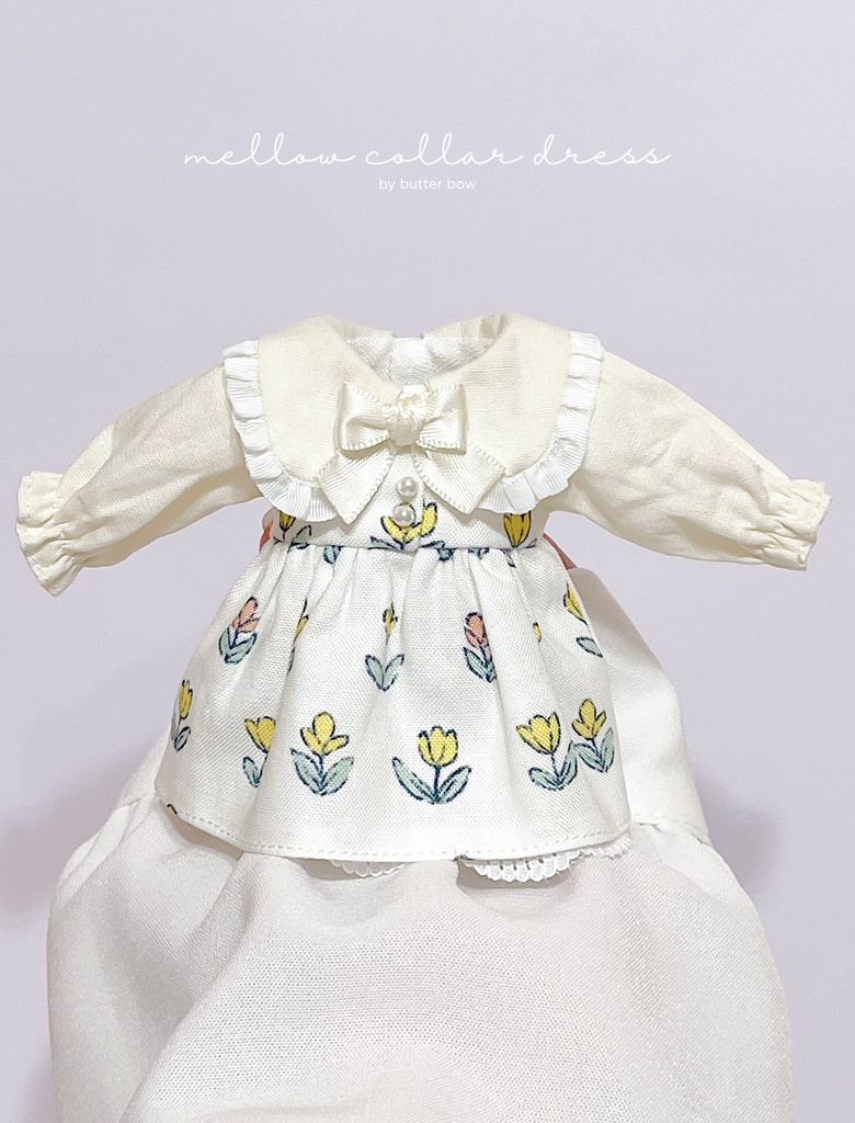 mellow collar dress(Curvy) #8 - ボニーバニー6/7・小1/6ブラインドドール用ワンピース