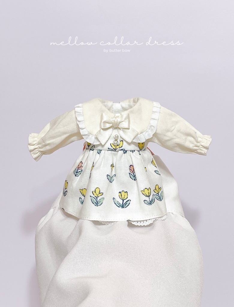 mellow collar dress(Curvy) #8 - ボニーバニー6/7・小1/6ブラインドドール用ワンピース
