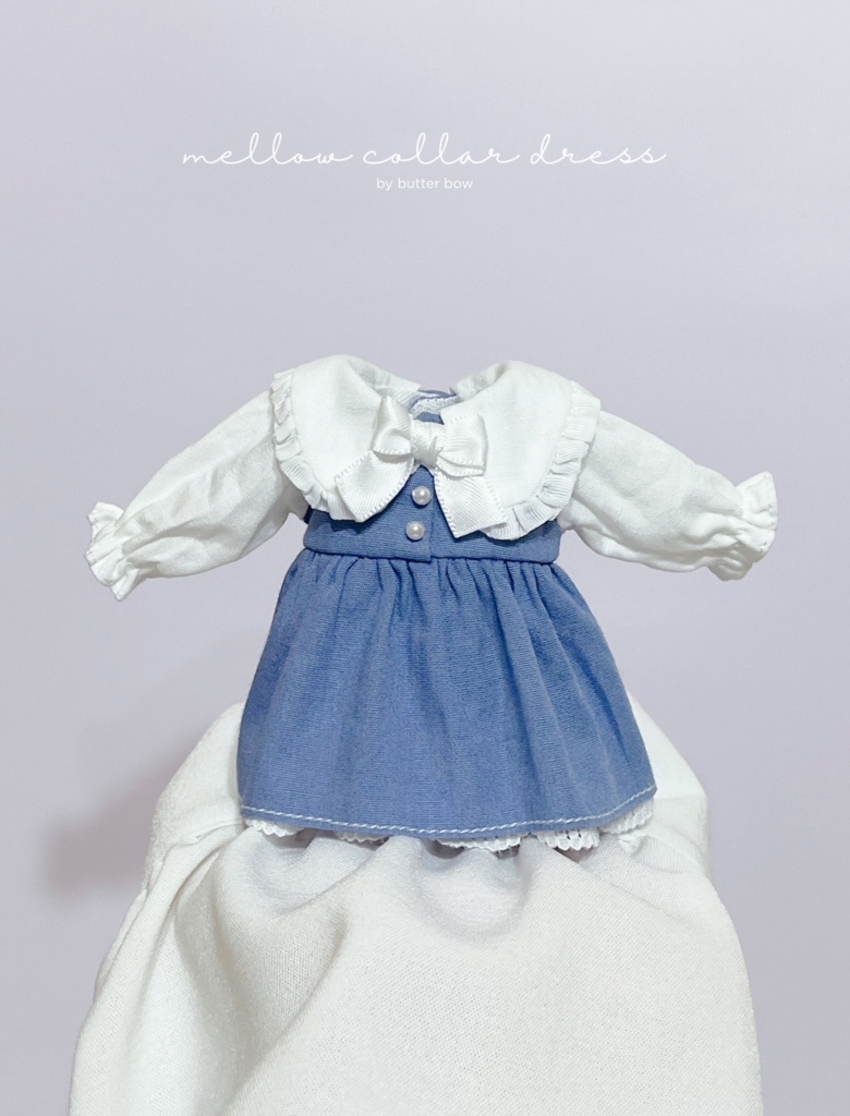 mellow collar dress(Curvy) #9 - ボニーバニー6/7・小1/6ブラインドドール用ワンピース
