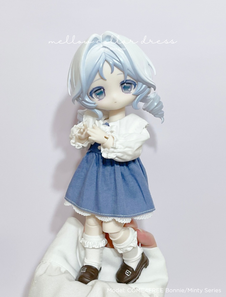 mellow collar dress(Curvy) #9 - ボニーバニー6/7・小1/6ブラインドドール用ワンピース
