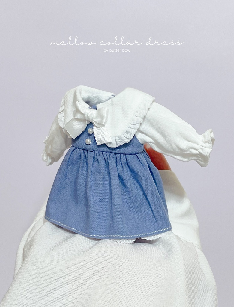 mellow collar dress(Curvy) #9 - ボニーバニー6/7・小1/6ブラインドドール用ワンピース