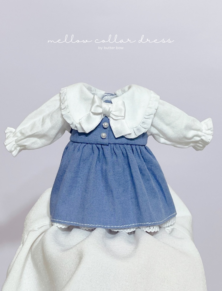 mellow collar dress(Curvy) #9 - ボニーバニー6/7・小1/6ブラインドドール用ワンピース