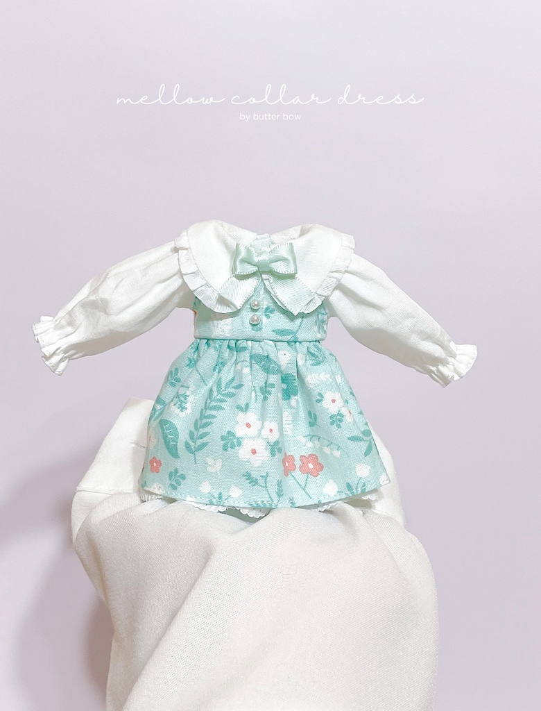 mellow collar dress(1/6) #1 - モフモフおやすみ・1/6ブラインドドール用ワンピース