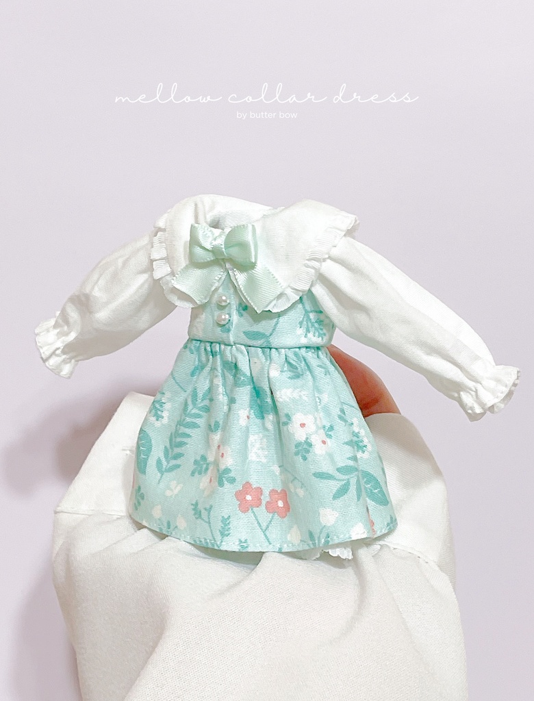 mellow collar dress(1/6) #1 - モフモフおやすみ・1/6ブラインドドール用ワンピース
