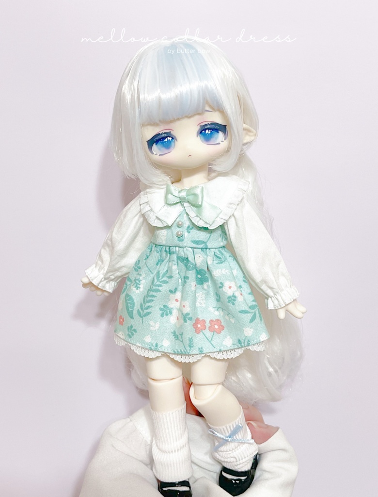 mellow collar dress(1/6) #1 - モフモフおやすみ・1/6ブラインドドール用ワンピース
