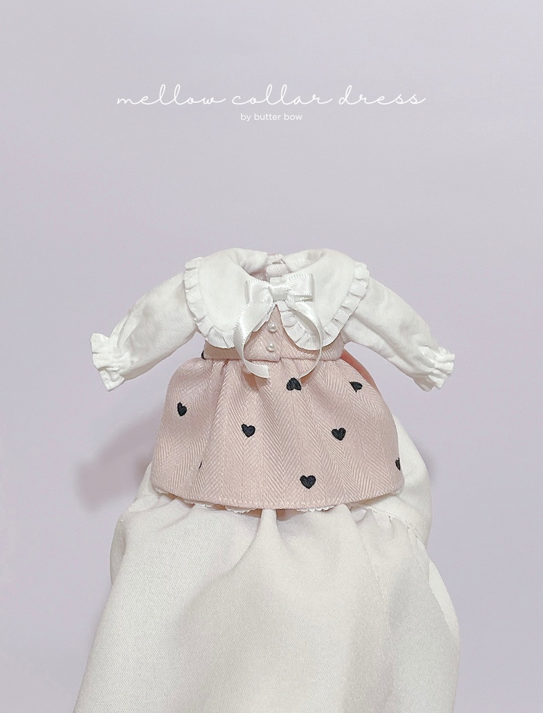 mellow collar dress(Curvy) #10 - ボニーバニー6/7・小1/6ブラインドドール用ワンピース
