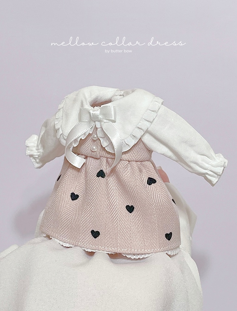 mellow collar dress(Curvy) #10 - ボニーバニー6/7・小1/6ブラインドドール用ワンピース