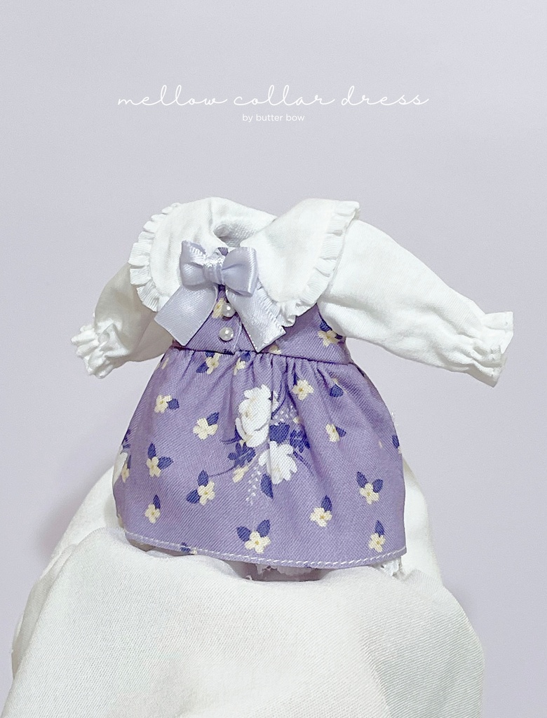 mellow collar dress(Curvy) #11 - ボニーバニー6/7・小1/6ブラインドドール用ワンピース