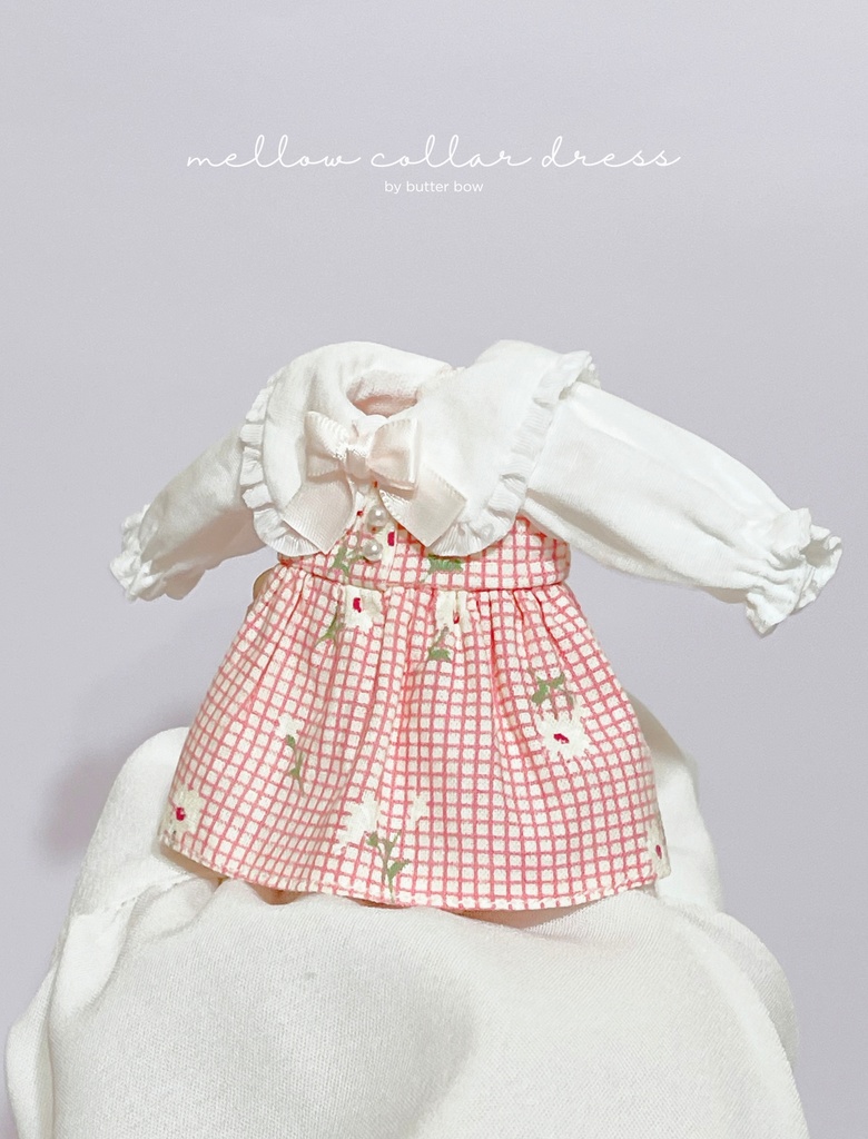 mellow collar dress(Curvy) #12 - ボニーバニー6/7・小1/6ブラインドドール用ワンピース