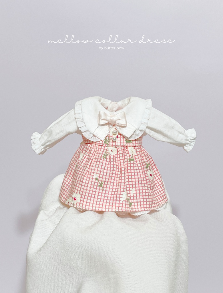 mellow collar dress(Curvy) #12 - ボニーバニー6/7・小1/6ブラインドドール用ワンピース