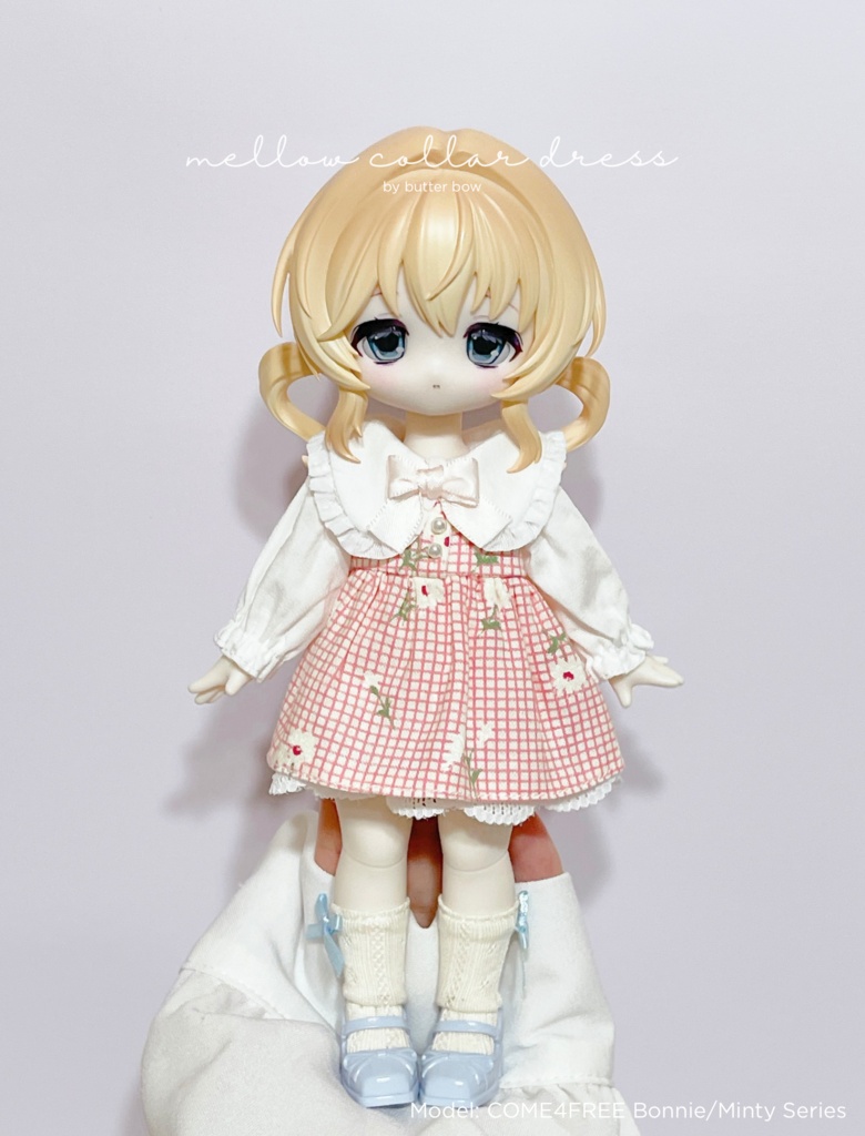 mellow collar dress(Curvy) #12 - ボニーバニー6/7・小1/6ブラインドドール用ワンピース