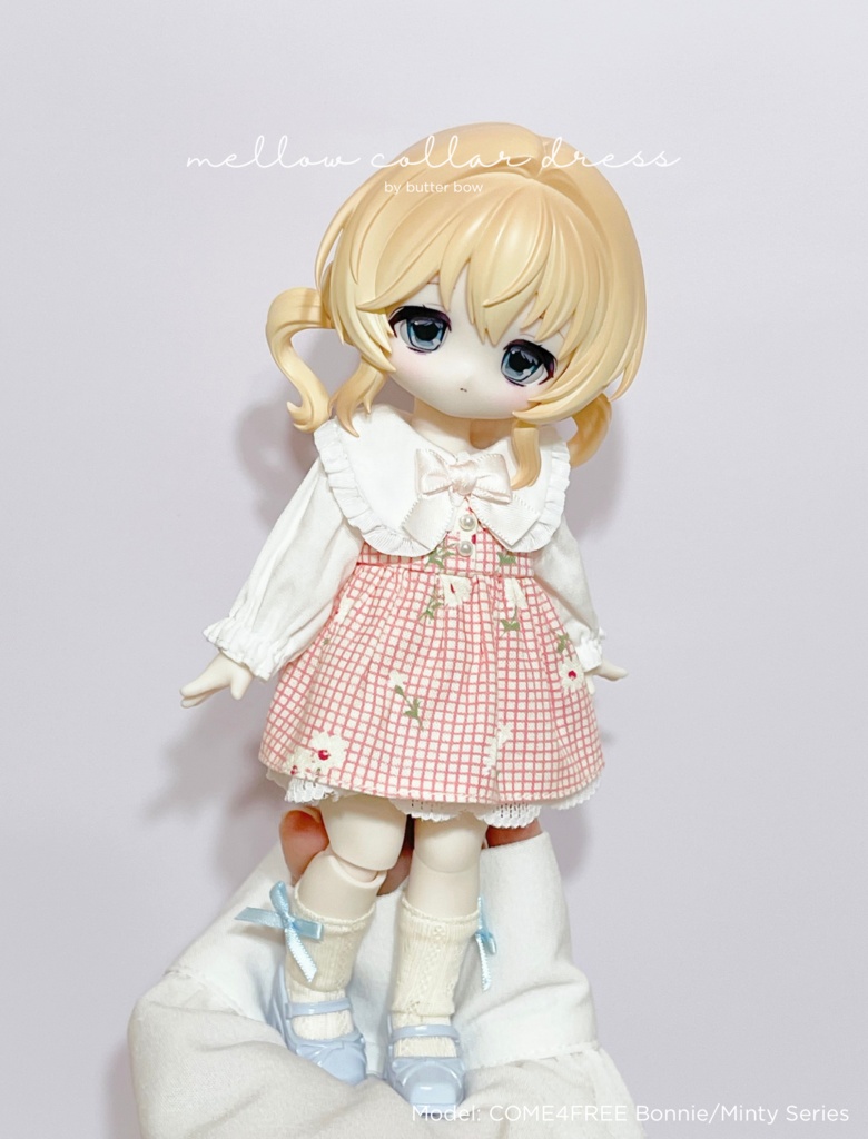 mellow collar dress(Curvy) #12 - ボニーバニー6/7・小1/6ブラインドドール用ワンピース