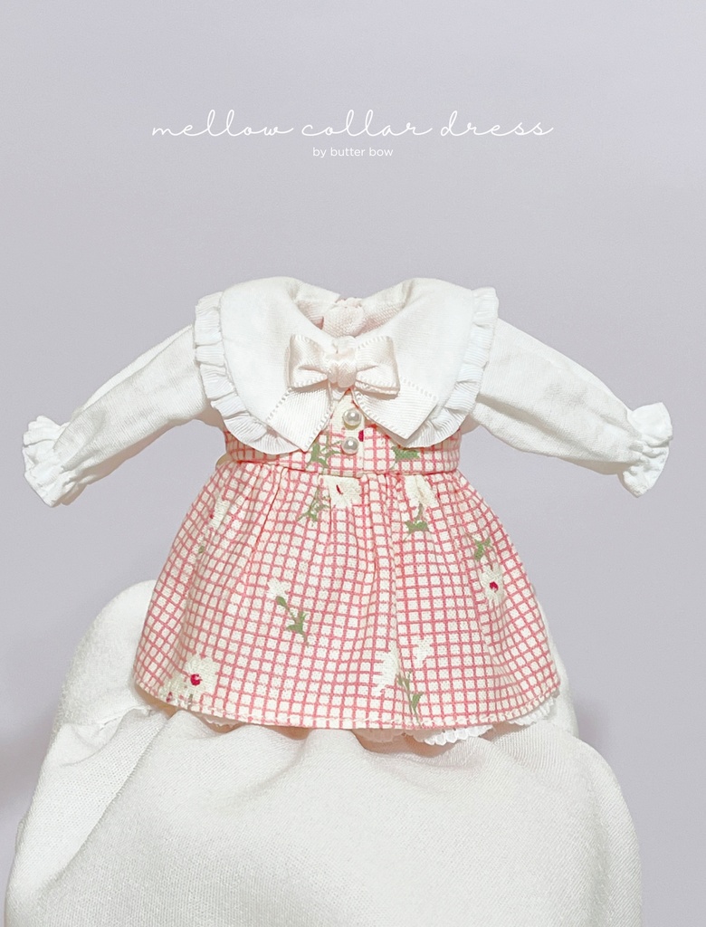 mellow collar dress(Curvy) #12 - ボニーバニー6/7・小1/6ブラインドドール用ワンピース