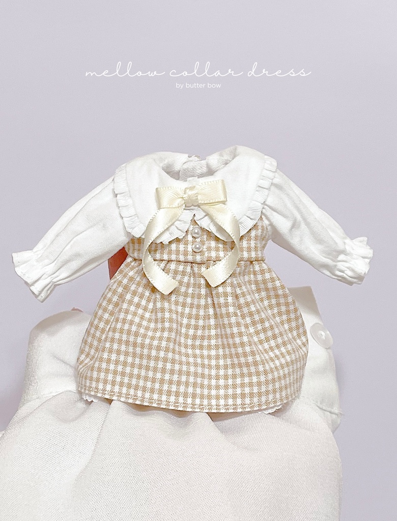 mellow collar dress(Curvy) #14 - ボニーバニー6/7・小1/6ブラインドドール用ワンピース
