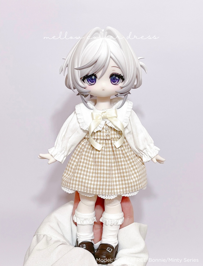 mellow collar dress(Curvy) #14 - ボニーバニー6/7・小1/6ブラインドドール用ワンピース