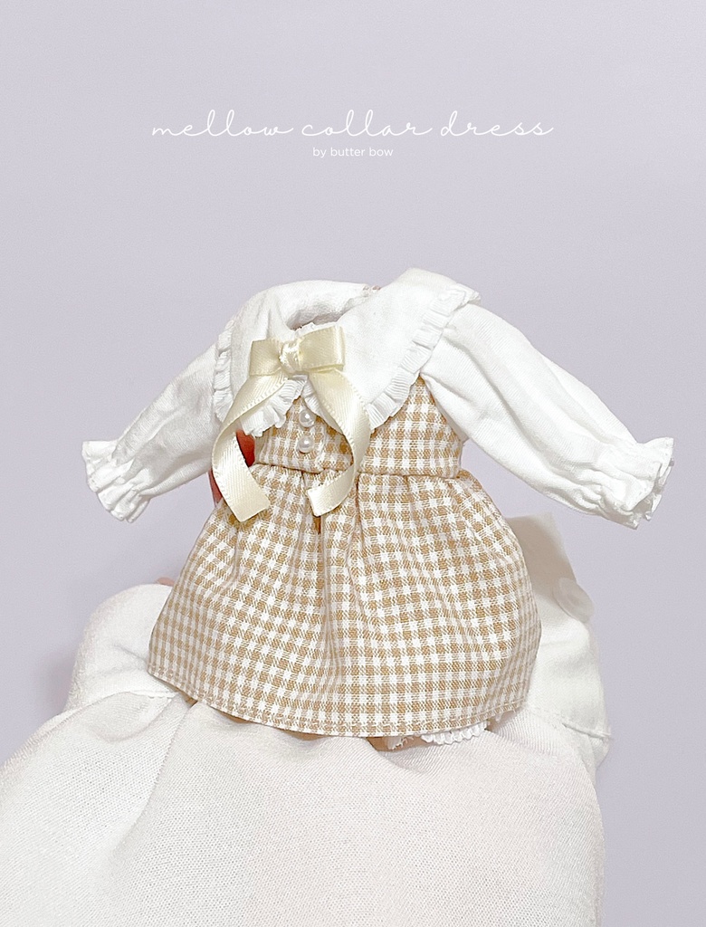 mellow collar dress(Curvy) #14 - ボニーバニー6/7・小1/6ブラインドドール用ワンピース